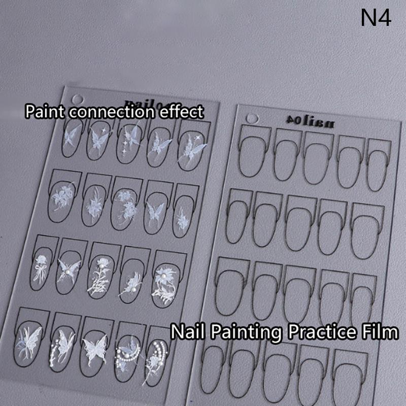 Wiederverwendbares Acryl Nail Art Malpapier Nail Art Übungs-Trainingsmatte Maniküre Blume Linienzeichnung Übungswerkzeug
