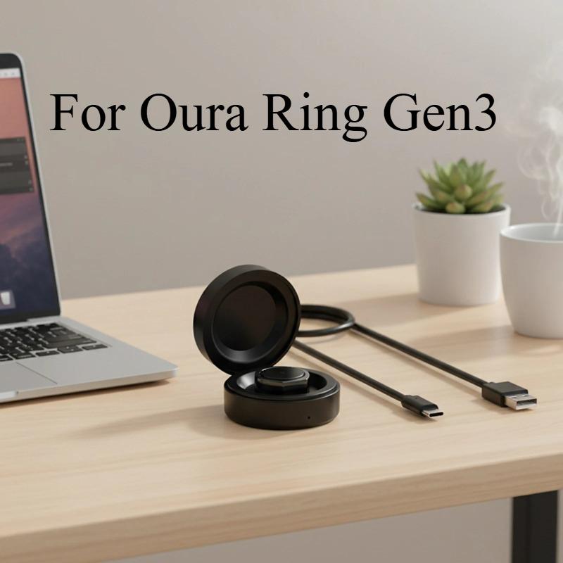 Custodia di Ricarica Portatile Compatta con Cavo USB-C Compatibile per Oura Ring Gen3