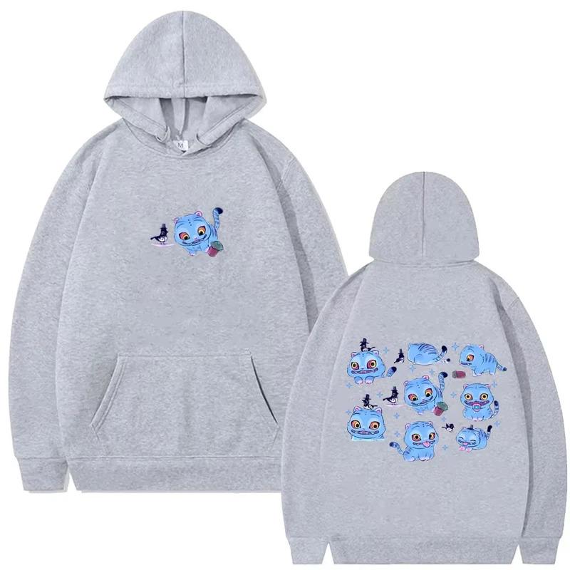 Kpop Demon Hunters Graphic Hoodies Funny Derpy Tiger Print Hooded Sweatshirt Men's Women Fashion Cartoon Trend Pullover Hoodies