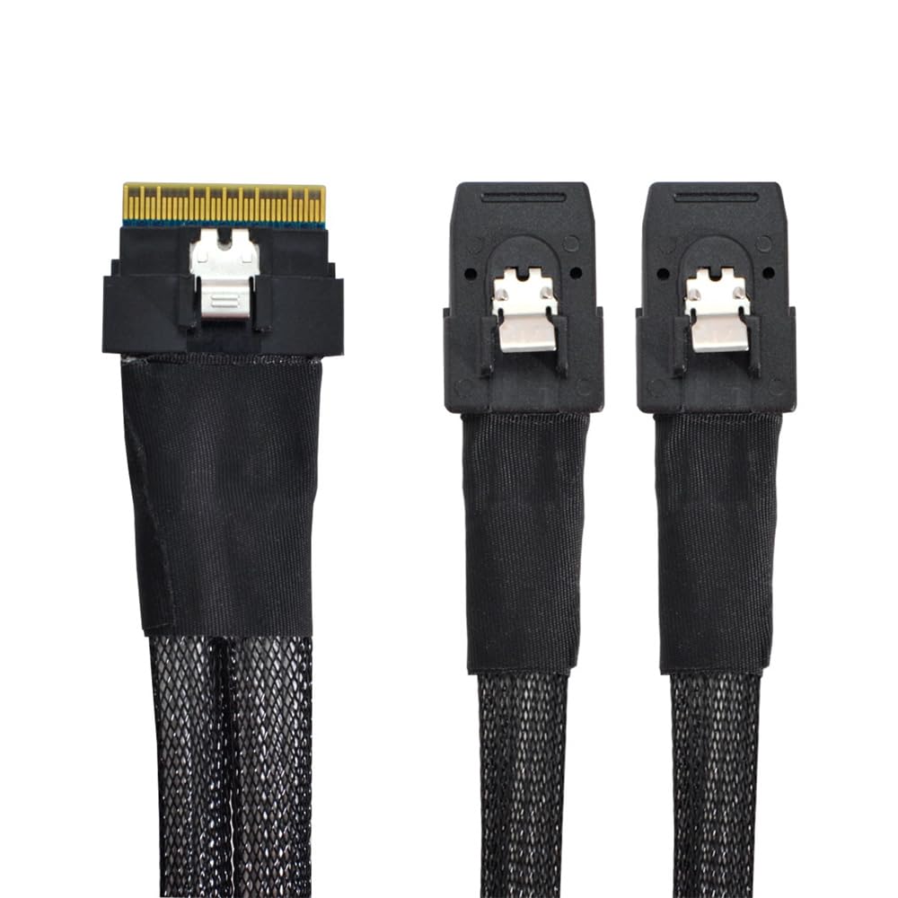 xiwai PCI-E Ultraport Slimline SAS Slim 4.0 SFF-8654 8i 74-pin - Dual SFF-8087 Mini SAS Cable PCI-Express