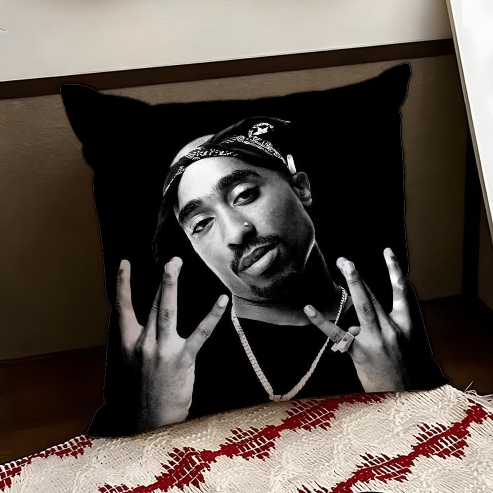 2PPAC Tupac SShakur Kissenbezug Wendbar Weich Strapazierfähig Kissenhülle Zuhause Auto Mehrzwecknutzung für täglichen Komfort