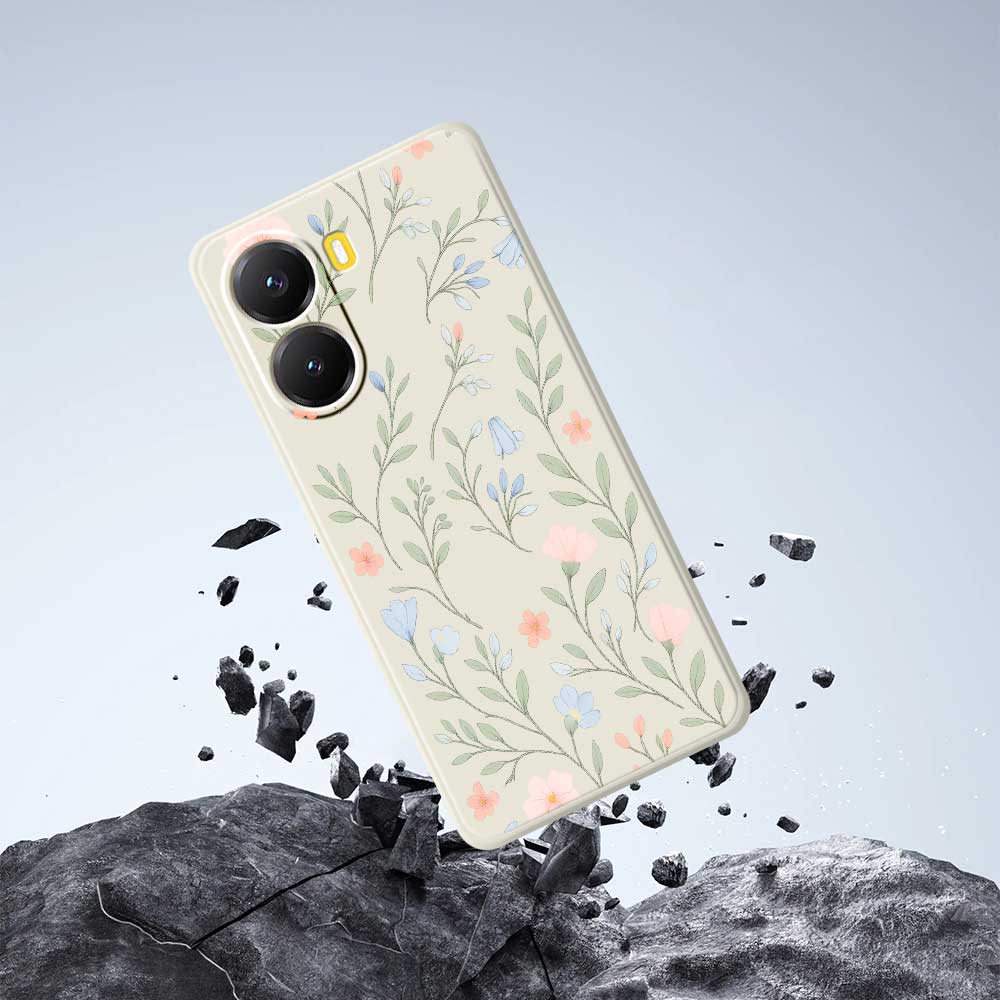 For Xiaomi Redmi Turbo 4 5G/Poco X7 Pro 5G Case Pink Blue Flowers Pattern Printing Straight Edge TPU Phone Back Cover