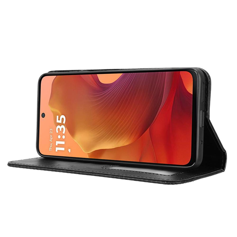 For Motorola Moto G15 4G/G15 Power 4G Leather Case Wallet Stand Retro Texture Phone Cover