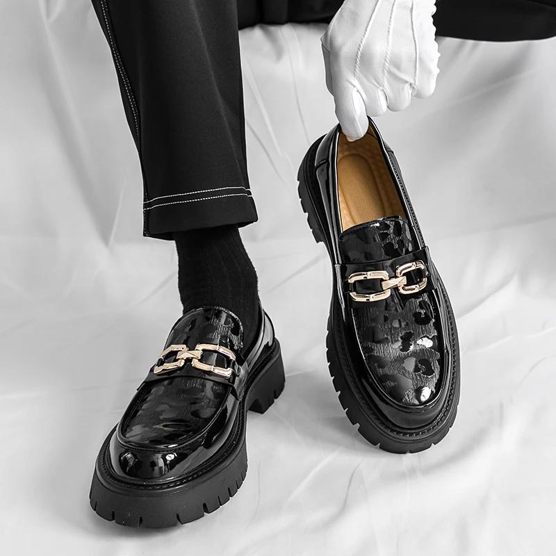 Men Loafers Shoes Thick Sole Fashion Casual Dress Shoes Men