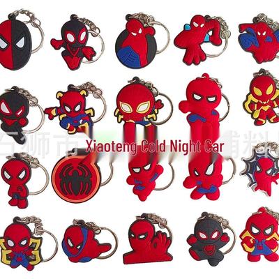 Marvel Spider-Man Keychain Sticker Pendant - PVC Soft Rubber Material