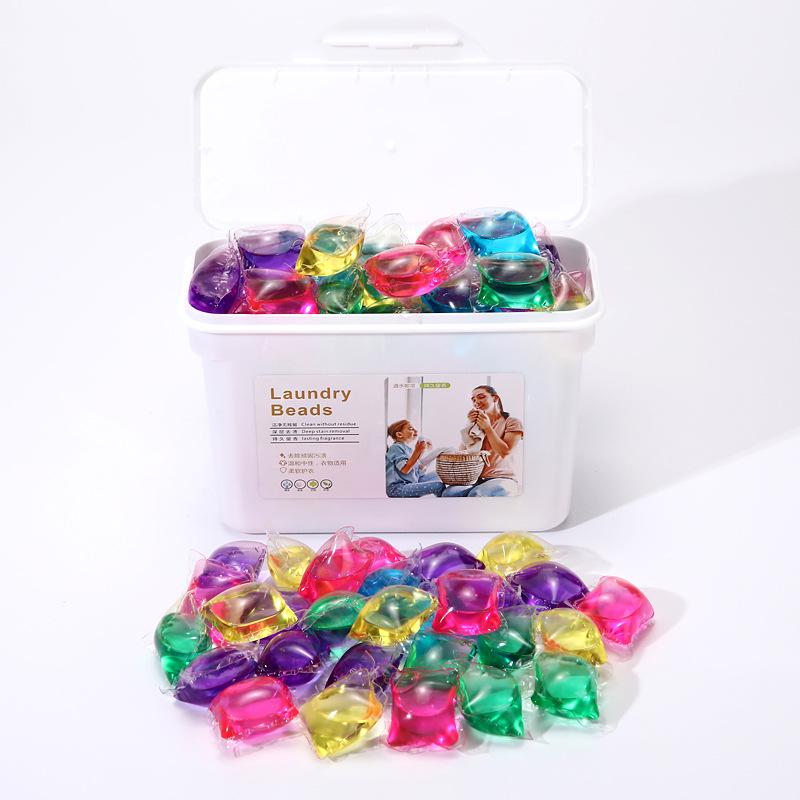 Five-in-One Laundry Pods: Long-Lasting Scent, Stain Removal, Softening, and Concentrated Detergent Beads.