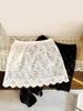 Lace Layering Butt Cover Midi Skirt - Anti-Exposure, Versatile Base Layer with Lace Hem for Autumn/Winter