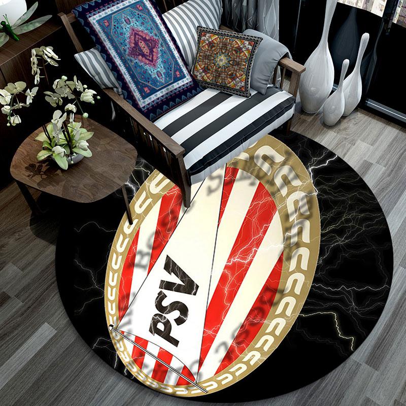 PSV Eindhoven Pattern Round rug,Carpet Rug for Living Room Bedroom Playroom ,Non-slip Floor Mat,Holiday Gifts and Birthday Gifts.