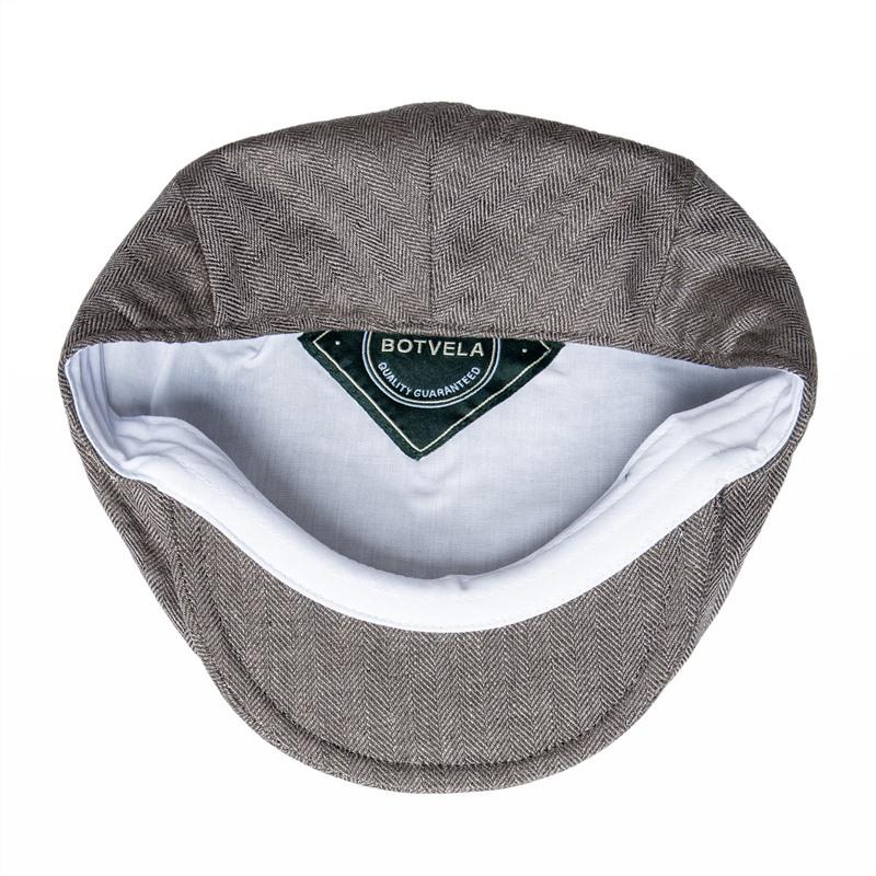 Men Cap Herringbone Linen Newsboy Caps High Quality Flat Caps Driver Ivy Hat Bakerboy Hats Cool Boina for Male
