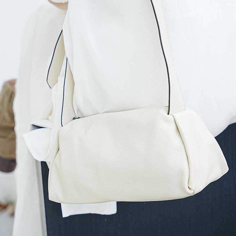 Women's Versatile Cowhide Crossbody Bag - Chic, Casual Pillow Design