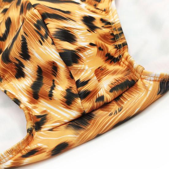Men Swimming Briefs Low-rise Tiger Print Swim Trunks Slim Fit Swim Briefs