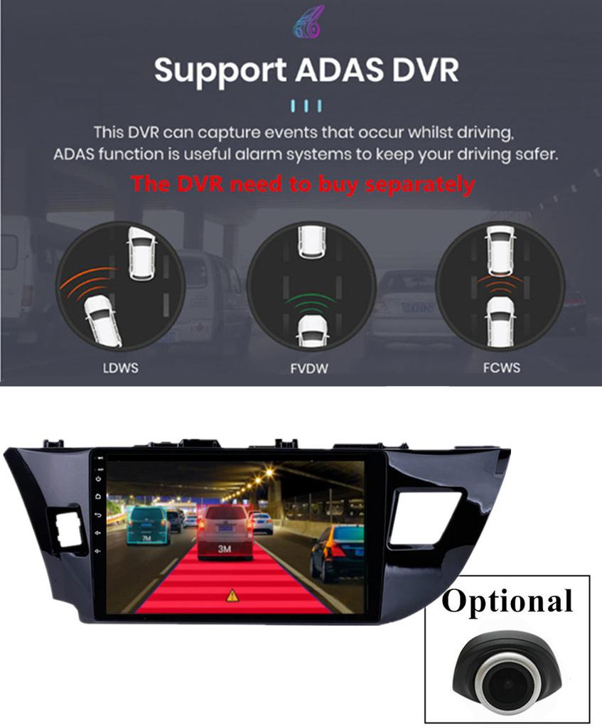 10.1" Car Stereo Radio Player GPS Navi WiFi 1+16GB OBD For Toyota Corolla 14-16