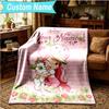 1PC Custom Name Blanket Straw-berry Sweet Moment Flannel blankets Patterns Throw Blanket All-Season Soft Gift for Couch, Bed, Camping, Birthday gifts