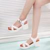 White Casual Platform Sandals for Women Summer Open Toe Adjustable Buckle Chunky Heel Non-Slip Comfortable Insole Commute Daily Wear Dress Sandals