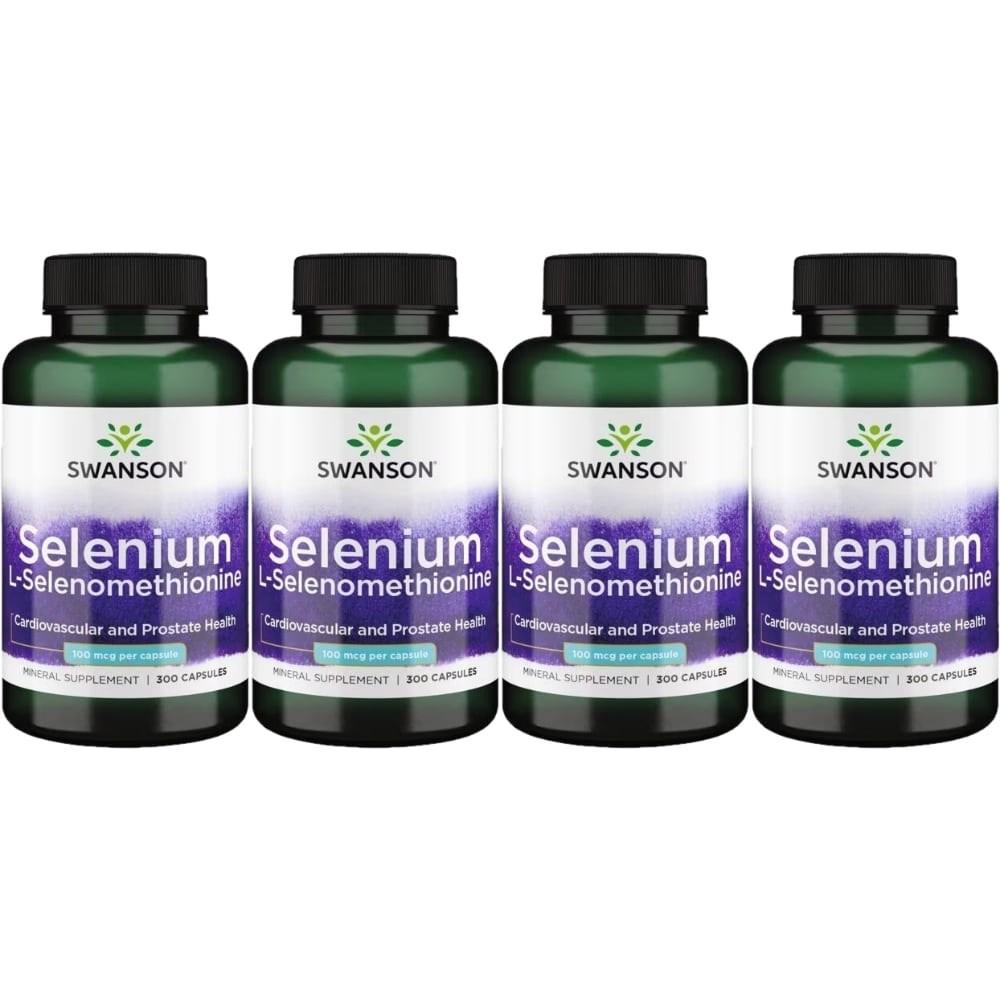 Swanson Selenium L-Selenomethionine 100mcg 4 Packs 300 Tablets