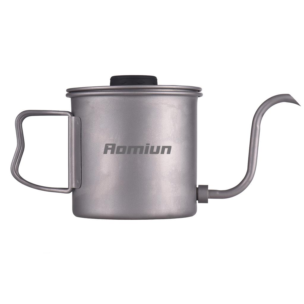 Dış Mekan Ti Dökme Kahve Kettle 400ml Termometreli ve Katlanır Saplı Gaga Ağızlı Çaydanlık