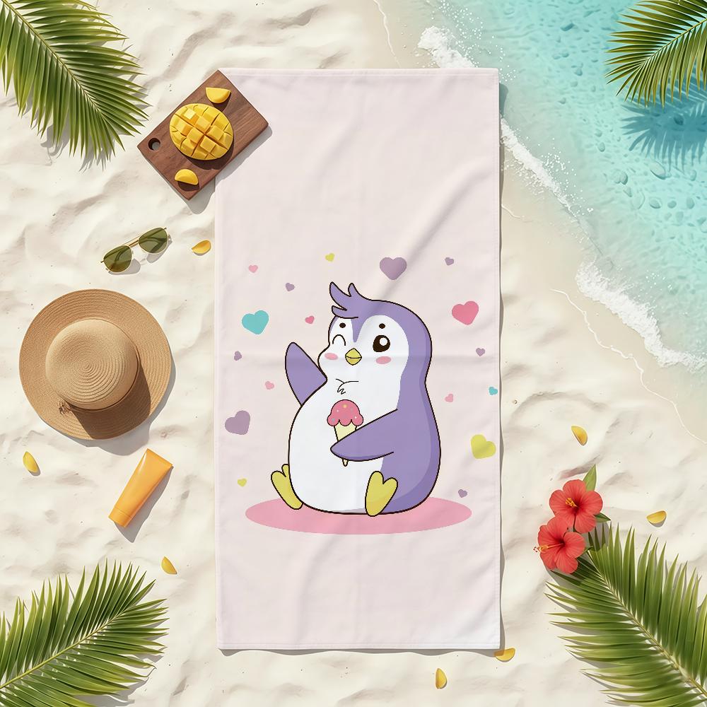 Cute Penguin Cartoon Towel Soft Pool Gift For Travel Gym Shower Camping Quick Dry Sports Beach Towels