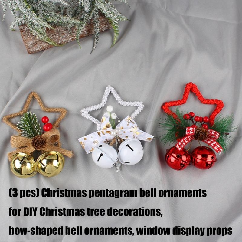 DIY Christmas Star Bells User friendly Plastic Metal Hanging Decors For Festival Parties Window Displays