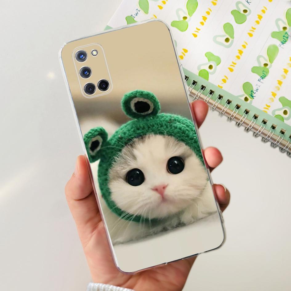 For OPPO A52 Case OPPOA52 CPH2069 A 52 Flower Phone Case Fashion Transparent Silicone Soft TPU Back Cover For OPPO A72 A92 Coque