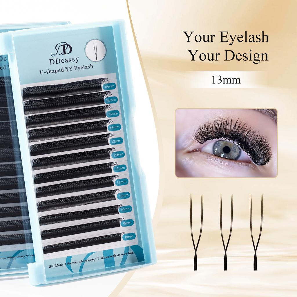 U Shape YY 2D UU Double Layer U Fan Blister Cilios Nagaraku Pestanas Eyelash U Y Lashes