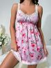 European and American Floral Summer New Suspender Internet Celebrity Explosion Ultra-thin Milk Silk Nightdress High-end Can Be Worn Outside
