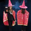 Halloween cape cape P children's party show wizard wizard bronzing five star cape hat set