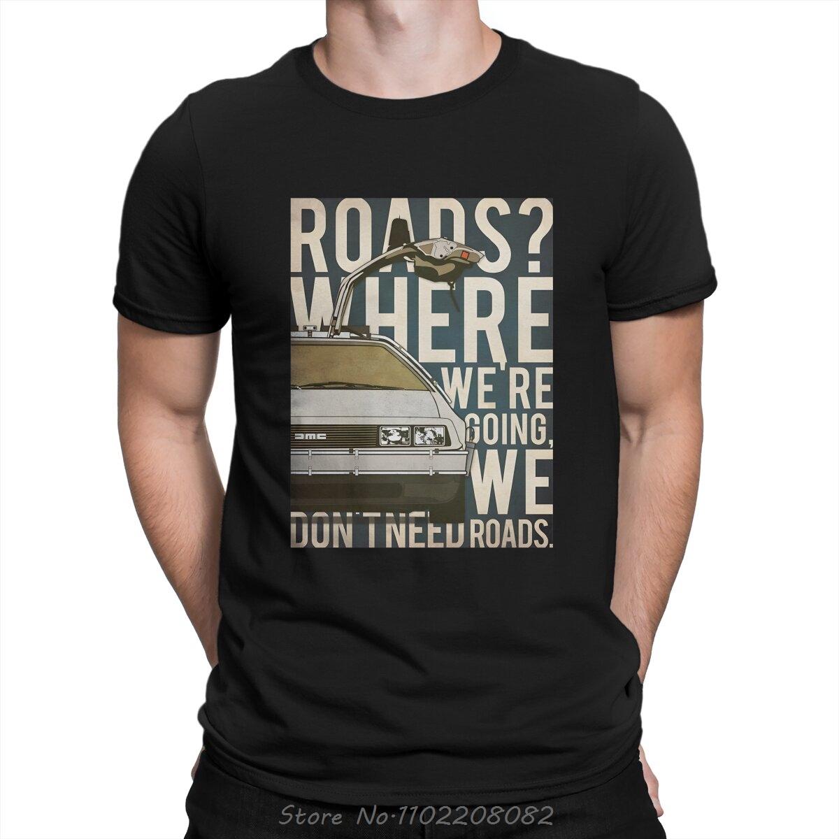 Мужская футболка Назад в будущее Назад в будущее Crazy Tees С коротким рукавом Круглый вырез Хлопковые топы Модная повседневная футболка M