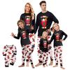 Christmas Print Round Neck Family Matching Long Sleeve and Pants Pajama Set, Holiday Loungewear