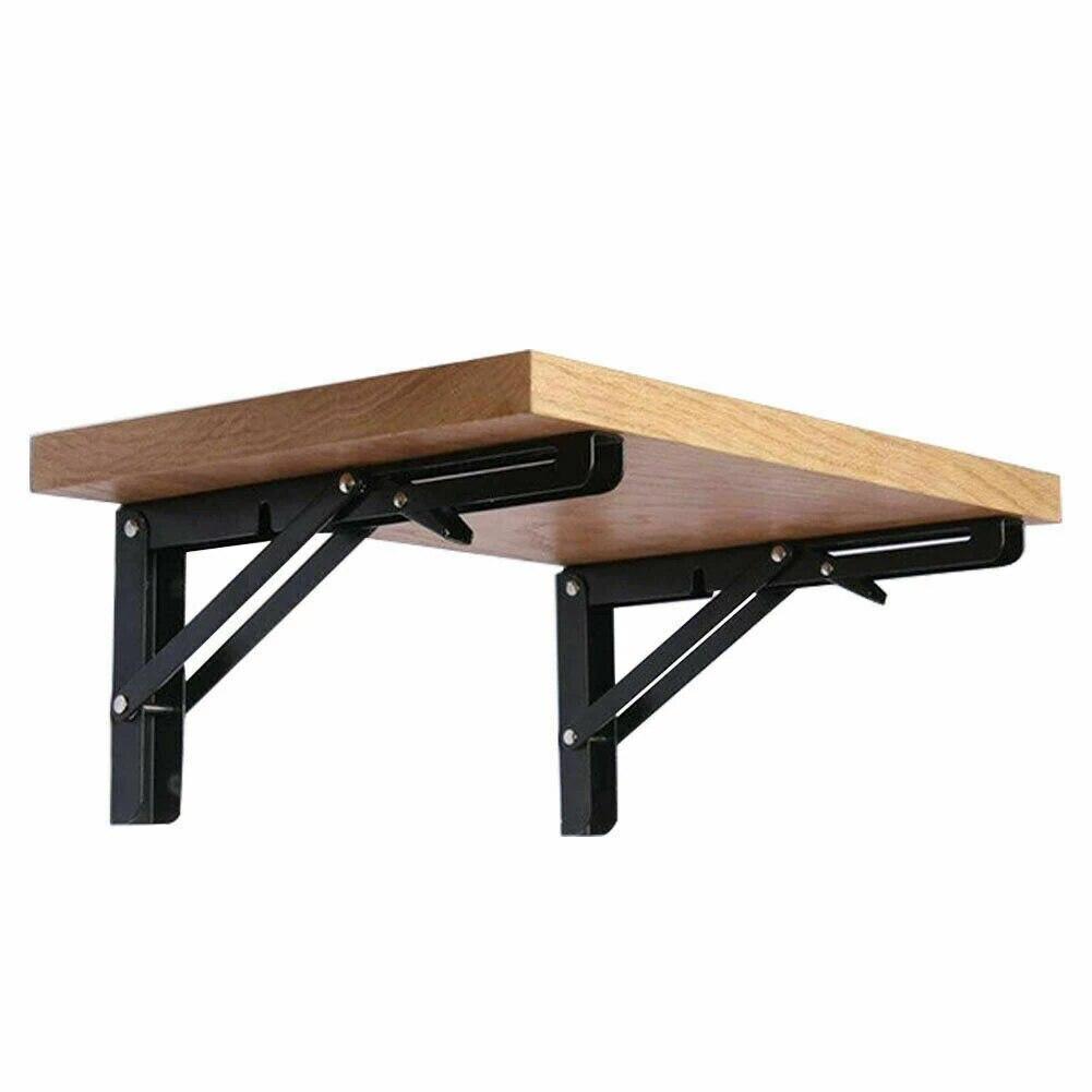 2 pçs acabamento preto camper van dobrável-suporte prateleira de mesa acessórios interiores para motorhome caravana rv camper reboque caminhão de alimentos