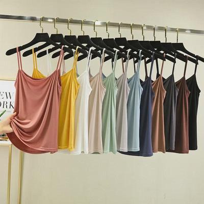 Women's Summer Sleeveless Modal Camisole Tank Top - Sexy Round Neck Top