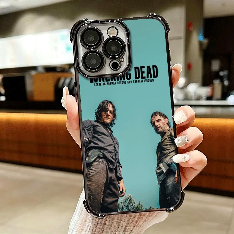 The Walking Deads Plating Phone Case For Iphone 16 17 Pro Max Air 16E 14 15 Plus 12 13 Mini Anti-Fall Airabag Cover