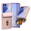 Huidachtig Harde Schaal met Scharnierbescherming Telefoonhoesje voor Samsung Galaxy Z Flip 7 Flip7 5G Kaarthouder Beschermhoes