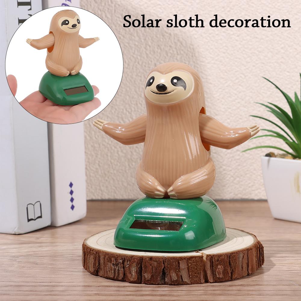 Solar Powered Gift Car Ornament Sloth Toy Dancing Sloth Model Sloth Doll Shaking Hand
