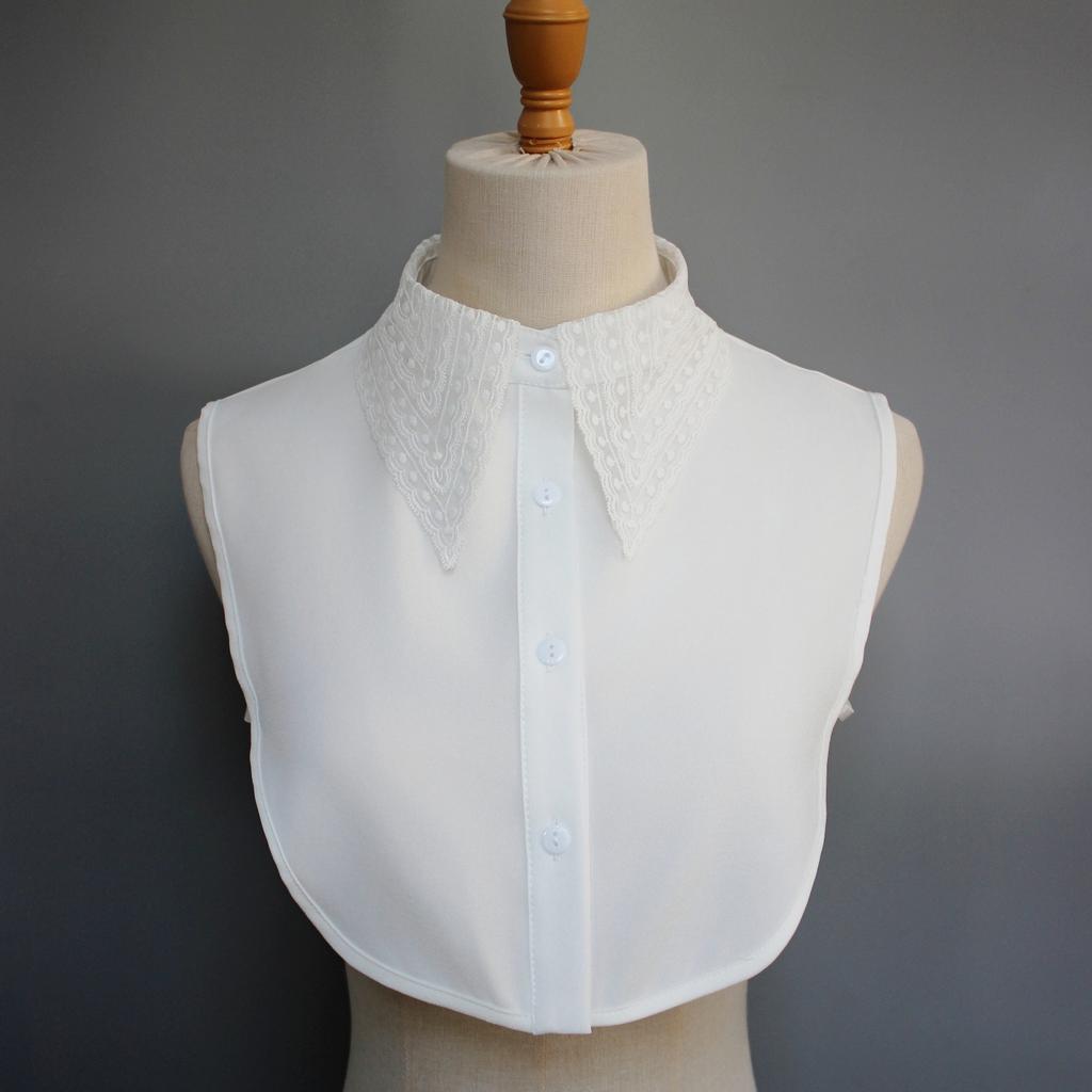 1 high-end hollowed detachable collar with lace & bead embellishment, elegant preppy style, versatile for all seasons, matches s