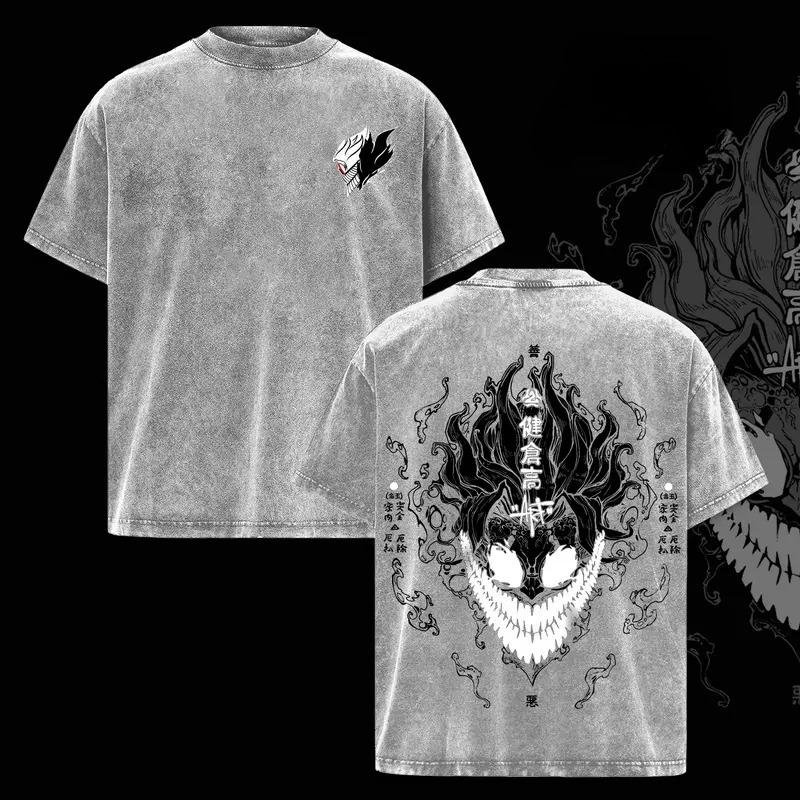 Anime Dandadan Ken Takakura Okarun Graphic T Shirt Men Women Clothing Casual Cotton Tshirt Vintage Washed T-shirt Harajuku Tops