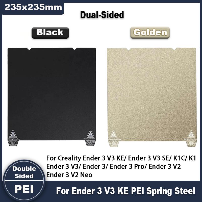 Für Creality Ender 3 V3 KE/SE PEI Federstahl 235x235mm, Strukturierte PEI-Platte Heizbett für K1C/K1/Ender 3/3 Pro/3 V2/V2 Neo/3 V3
