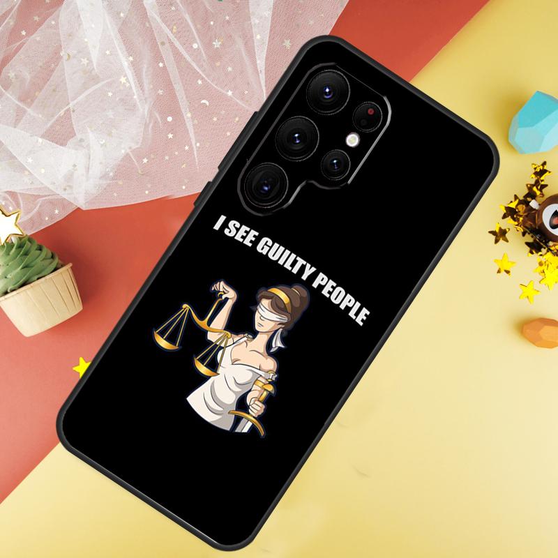 Law Lawyer Judge Justice Phone Case For Samsung Galaxy S25 S26 Ultra S21 S20 S22 S23 Ultra S10 Plus S24 FE Cover Coque