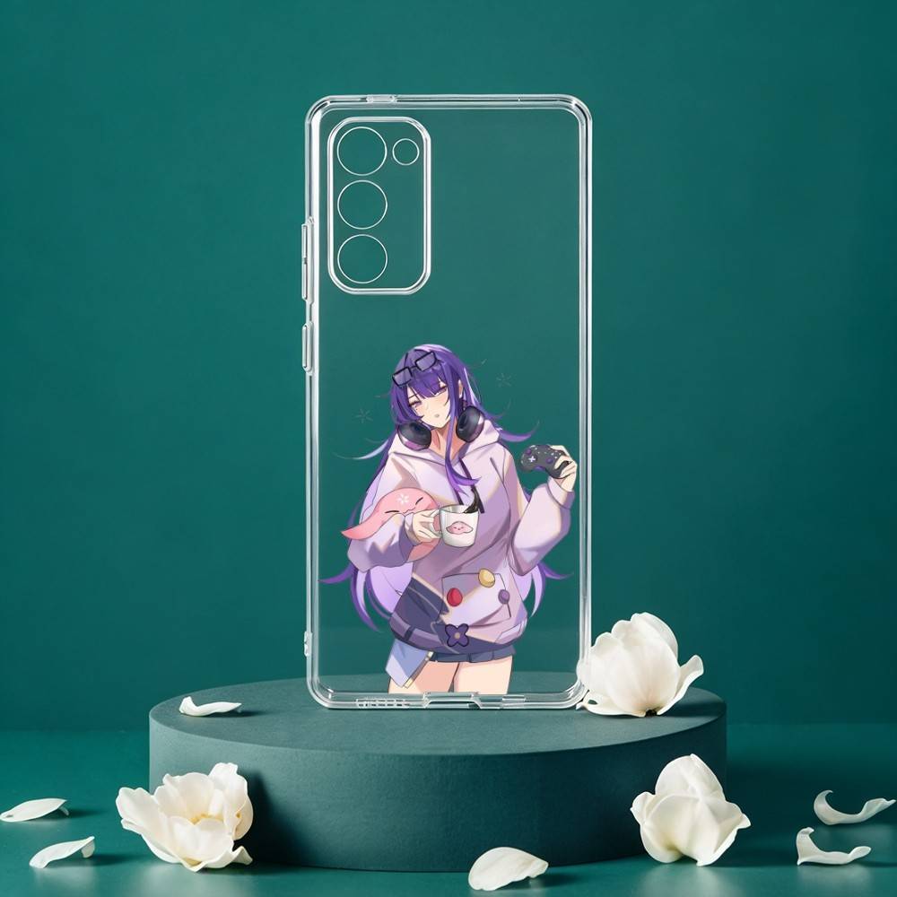 R-Raiden Shogun Genshin Handyhülle Für Samsung Galaxy S24 S25 S23 S22 S21 Plus S24 S25 Transparente Hülle