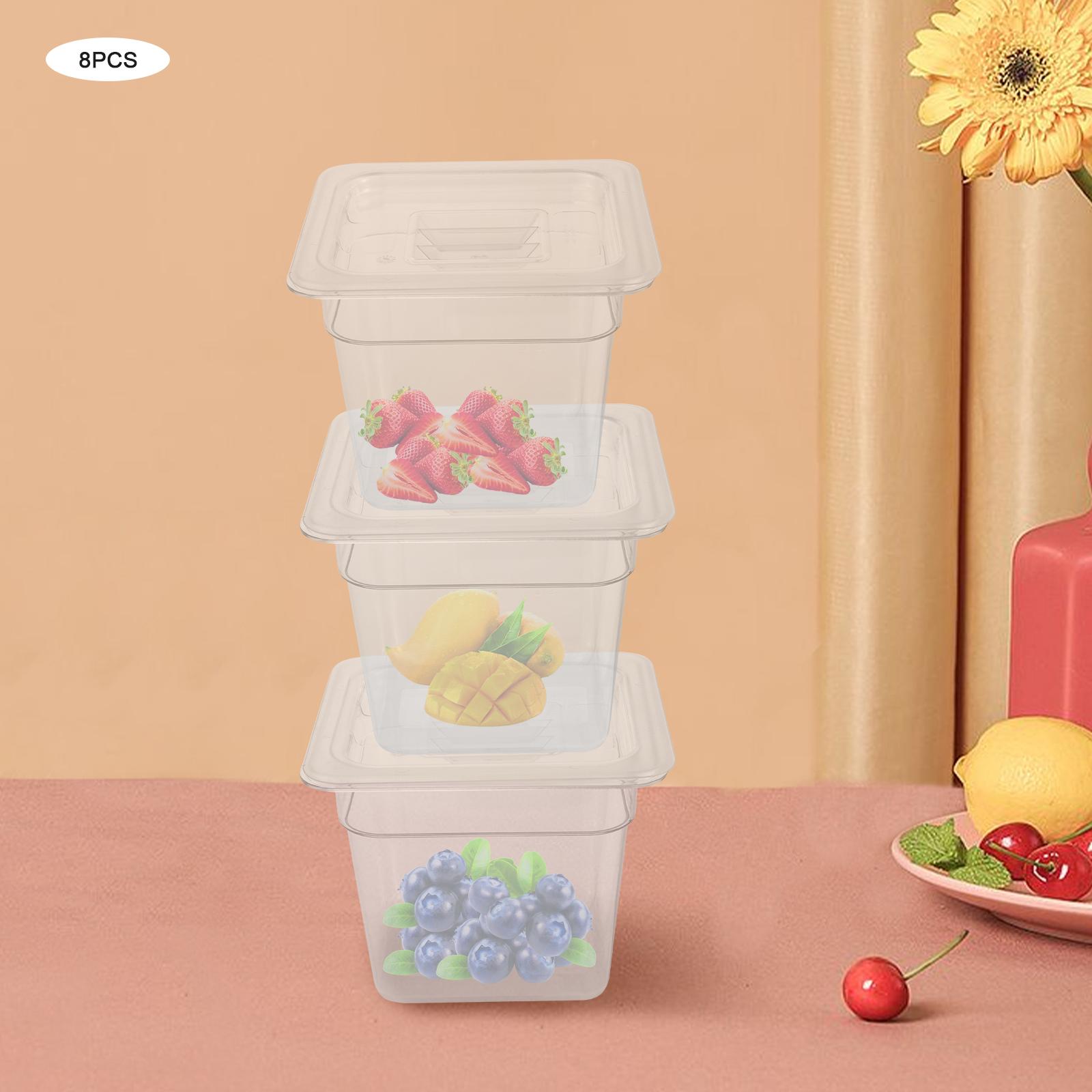 

8-Pack Clear 6 Deep 1/6 Size Square Food Storage Containers w/ Lids for Kitchen, Restaurant, Meal Prep, Rustproof Storage Boxes чистый