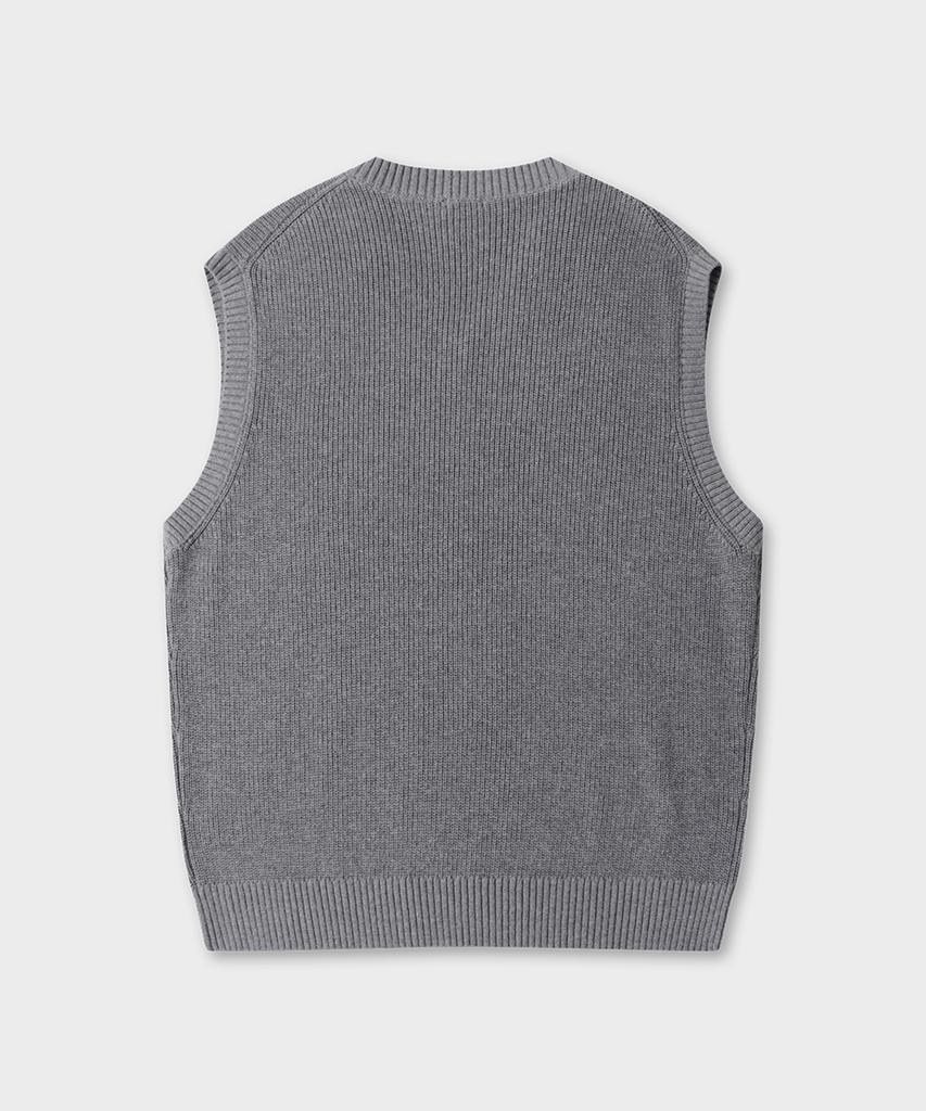 TAILDERN Gould Cotton Wool Knit Vest Gray