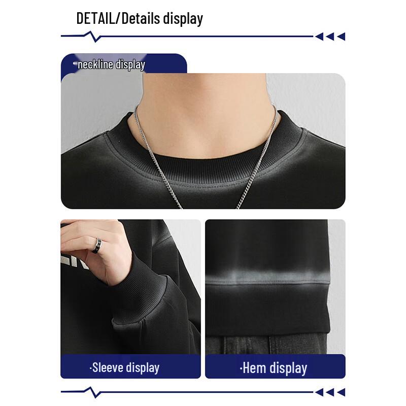 Wassup Sohot Men's Gradient Letter Long-Sleeve T-Shirt