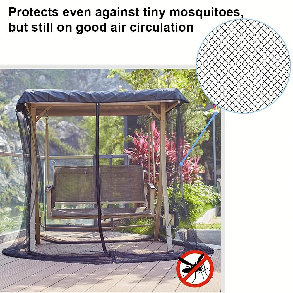 Rocking Chair Mesh Cover Waterproof Garden Swing Cover Zipper Closure Rectangle Mosquito Netting Curtain Swing Chair Mesh Net