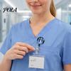 Nurse ID Holder Radiology Badge Reel, Retractable Skeleton with Clip, Chest Anatomy Reel Skull Bones Patterns Name Card for Doctor Cards