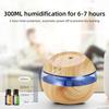 Wood Grain Aromatherapy Diffuser Humidifier 300ml USB Touch Control Night Light