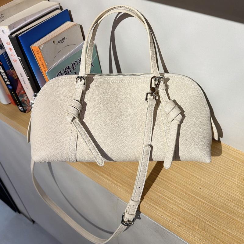 

New leather women s bag first layer cowhide horizontal knotted shell bag portable shoulder bag commuter 31*16*12CM