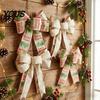 Reusable Holiday Party Supplies Christmas Bows for Wreath, Merry Craft Bow Ornaments, Winter Tree Door Window Ornaments Decoration Tree, Front