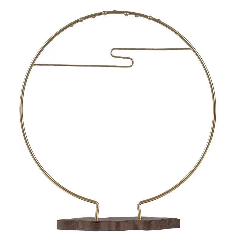 Modern Chinese Wenge & Brass Brush Holder - Pen & Brush Rest Ornament