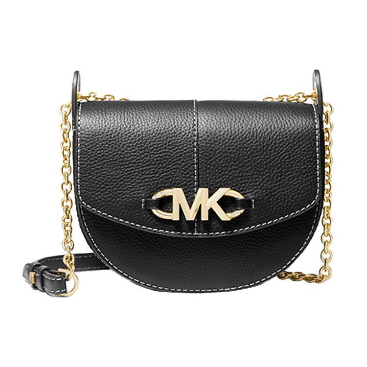 

Michael Kors Mk Izzy Chain Solid Color Vintage French Large Logo Leather Saddle Bag Crossbody Small Women bags Black 32T1GZYC0L-001 Basic Set (Bag+Dust Bag)