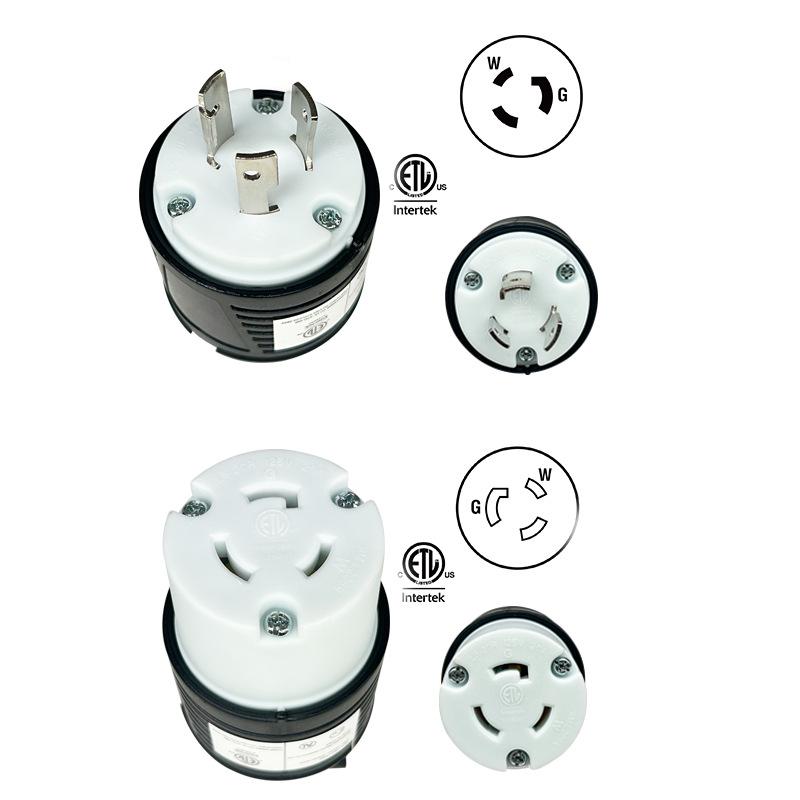 Amerikanischer Standard 20A L5-20PR Schwarz 3-Pin Abnehmbarer Stecker/Buchse