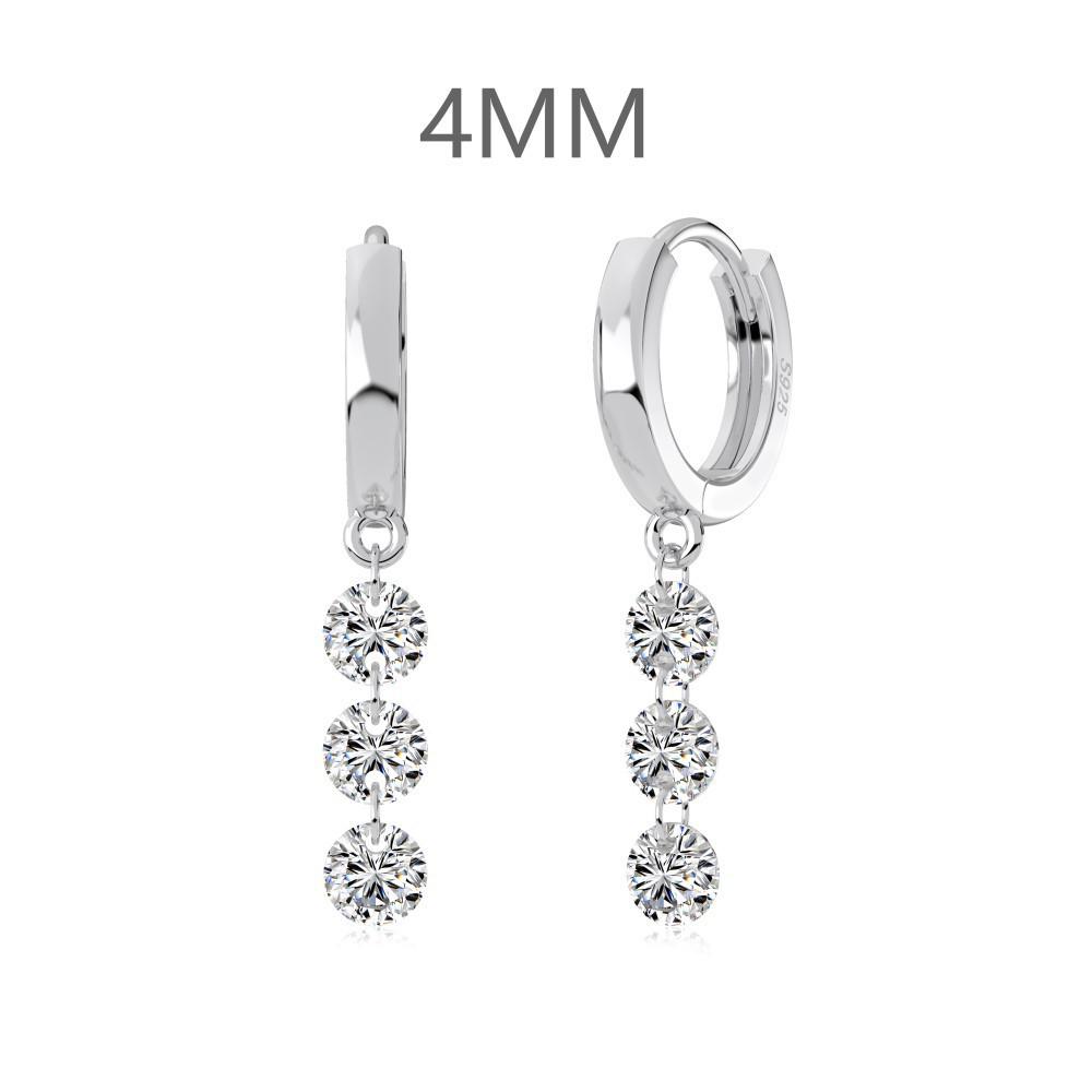 Japanische & Koreanische S925 Sterling Silber Geometrische Zirkon Ohrstecker für Damen - Elegantes, Vielseitiges, Leichter Luxus Modeaccessoire